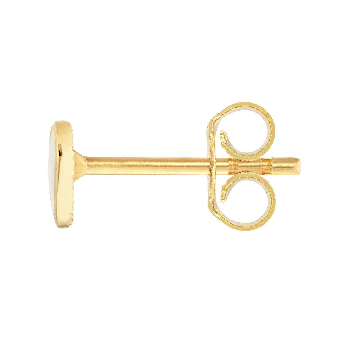 Birmingham Jewelry - 14K Yellow Gold White Enamel Heart Stud Earrings - Birmingham Jewelry