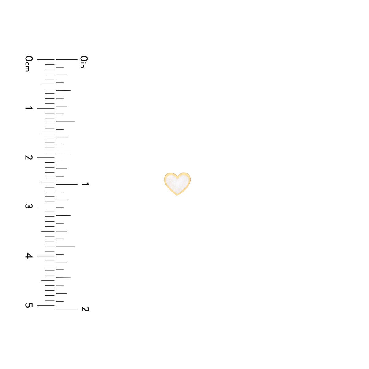 Birmingham Jewelry - 14K Yellow Gold White Enamel Heart Stud Earrings - Birmingham Jewelry