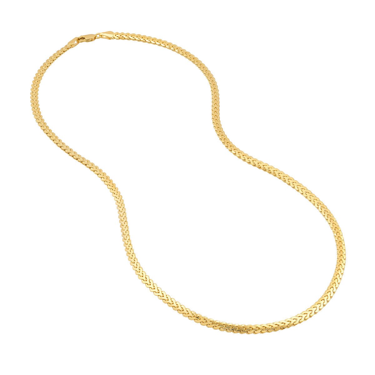 Birmingham Jewelry - 14K Yellow nGold 4.00mm Flat Bombe Franco Chain - Birmingham Jewelry