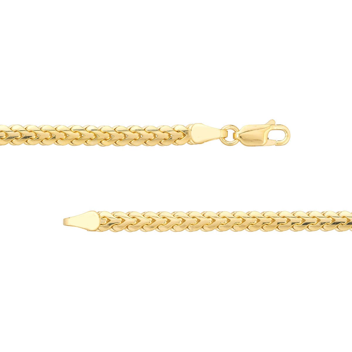 Birmingham Jewelry - 14K Yellow nGold 4.00mm Flat Bombe Franco Chain - Birmingham Jewelry