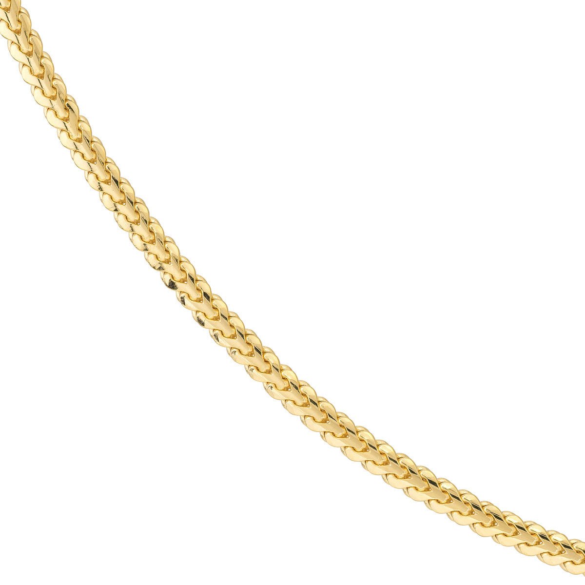 Birmingham Jewelry - 14K Yellow nGold 4.00mm Flat Bombe Franco Chain - Birmingham Jewelry