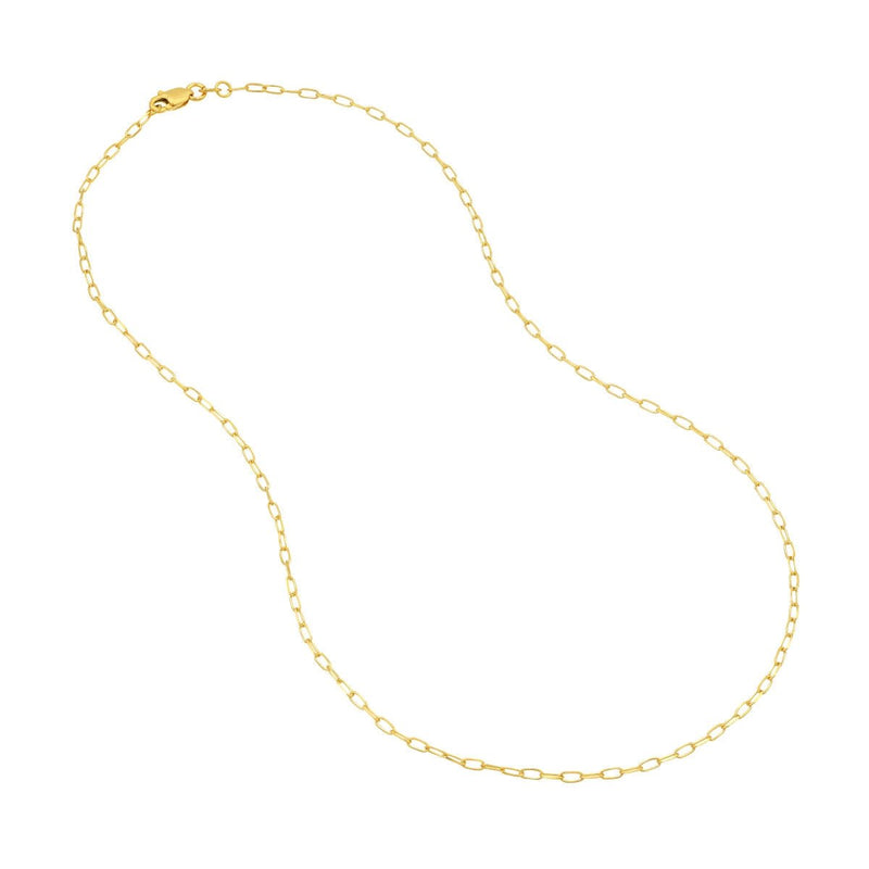 18K Yellow Gold 1.7mm Paper Clip Chain with Lobster Lock Birmingham Jewelry Chain Birmingham Jewelry 