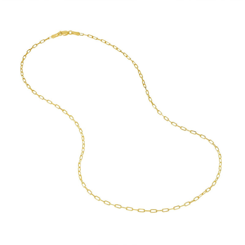 18K Yellow Gold 1.95mm D/C Paper Clip Chain with Lobster Lock Birmingham Jewelry Chain Birmingham Jewelry 