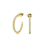 C-SHAPED DIAMOND HOOP EARRINGS Birmingham Jewelry Earrings Birmingham Jewelry 