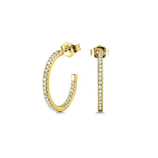 C-SHAPED DIAMOND HOOP EARRINGS Birmingham Jewelry Earrings Birmingham Jewelry 