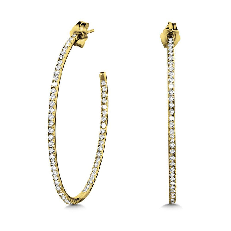 C-SHAPED DIAMOND HOOP EARRINGS Birmingham Jewelry Earrings Birmingham Jewelry 