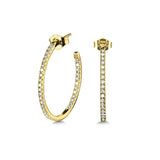 C-SHAPED DIAMOND HOOP EARRINGS Birmingham Jewelry Earrings Birmingham Jewelry 