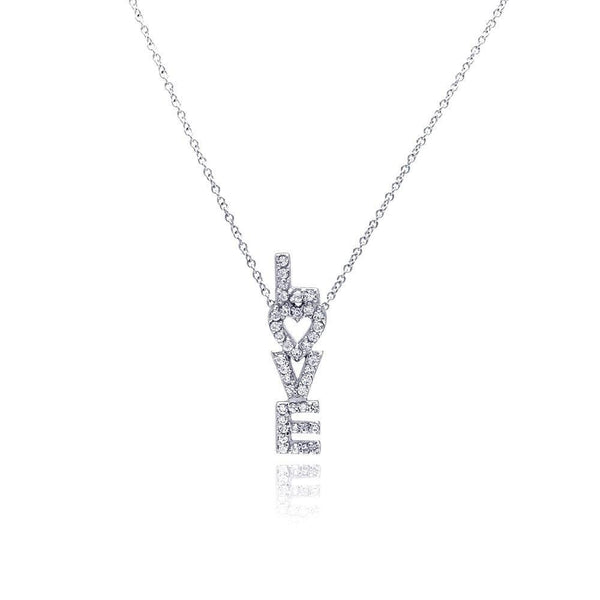 Clear CZ Love Necklace Birmingham Jewelry Silver Necklace Birmingham Jewelry 