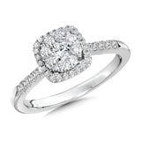CUSHION HALO & CLUSTER DIAMOND MIRAGE ENGAGEMENT RING Birmingham Jewelry Engagement Ring Birmingham Jewelry 
