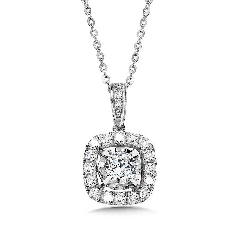 CUSHION-SHAPED, DIAMOND STAR, HEAVENLY HALO PENDANT Birmingham Jewelry Pendant Birmingham Jewelry 