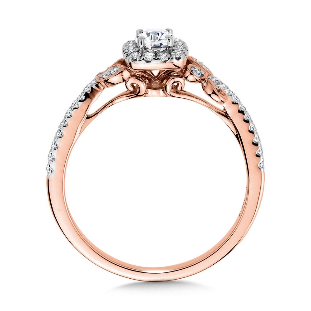 CUSHION-SHAPED HALO & NATURE-INSPIRED DIAMOND BRIDAL SET Birmingham Jewelry Engagement Ring Set Birmingham Jewelry 