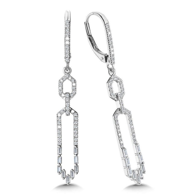 DANGLING GEOMETRIC BAGUETTE DIAMOND EARRINGS Birmingham Jewelry Earrings Birmingham Jewelry 