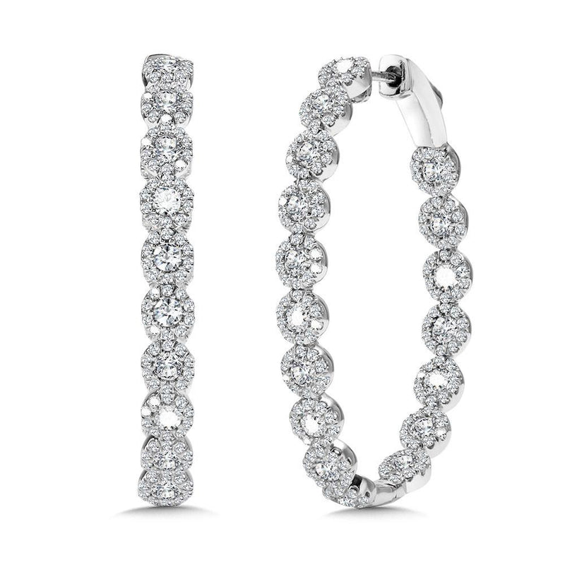 DIAMOND DELIGHTS OVAL IN-OUT HOOP EARRINGS Birmingham Jewelry Earrings Birmingham Jewelry 