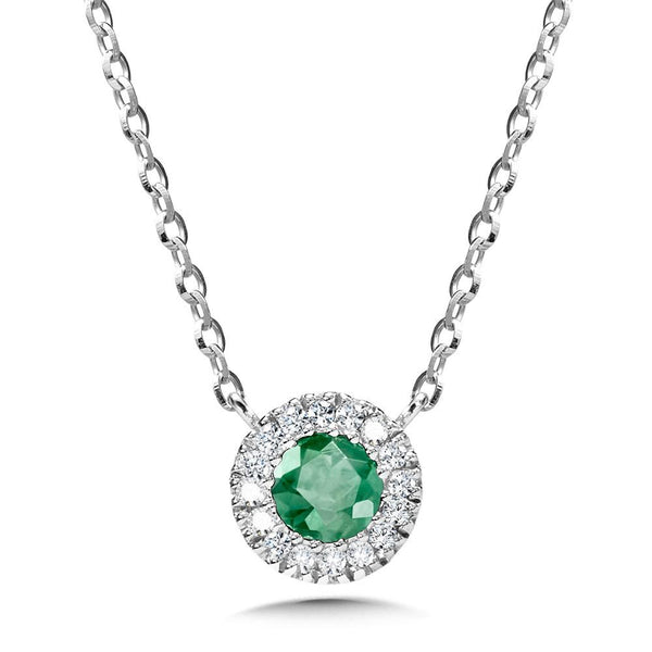 DIAMOND & EMERALD HALO PENDANT Birmingham Jewelry Pendant Birmingham Jewelry 