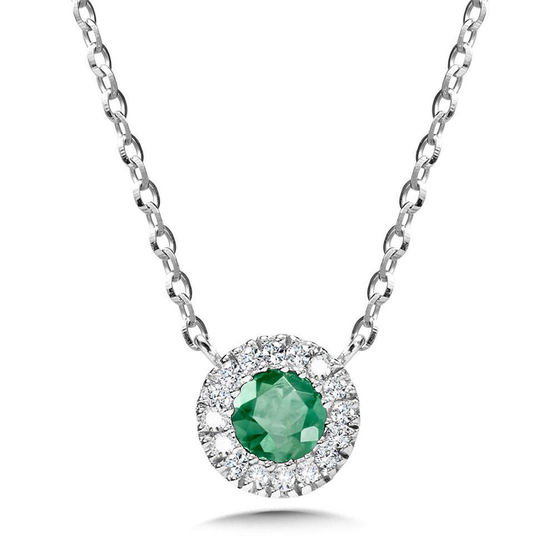 DIAMOND & EMERALD HALO PENDANT Birmingham Jewelry Pendant Birmingham Jewelry 