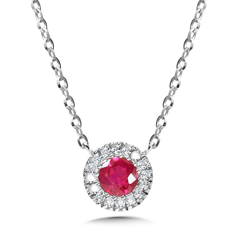 DIAMOND & RUBY HALO PENDANT Birmingham Jewelry Pendant Birmingham Jewelry 