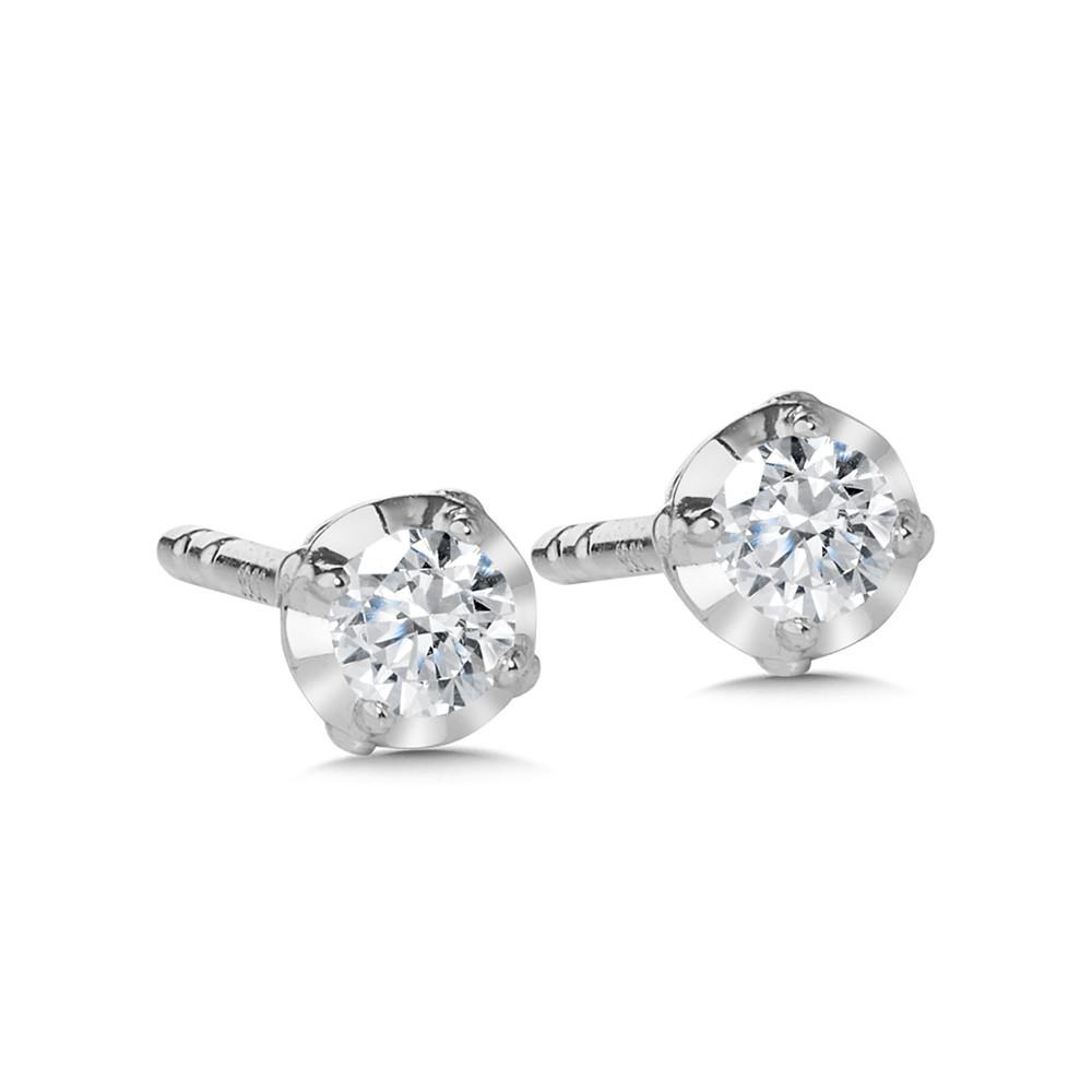 DIAMOND SOLITAIRE STUDS 1/10 CTW Birmingham Jewelry Earrings Birmingham Jewelry 