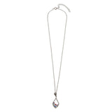 Droplet Necklace with Clear and Multi Colored CZ Birmingham Jewelry Silver Necklace Birmingham Jewelry 