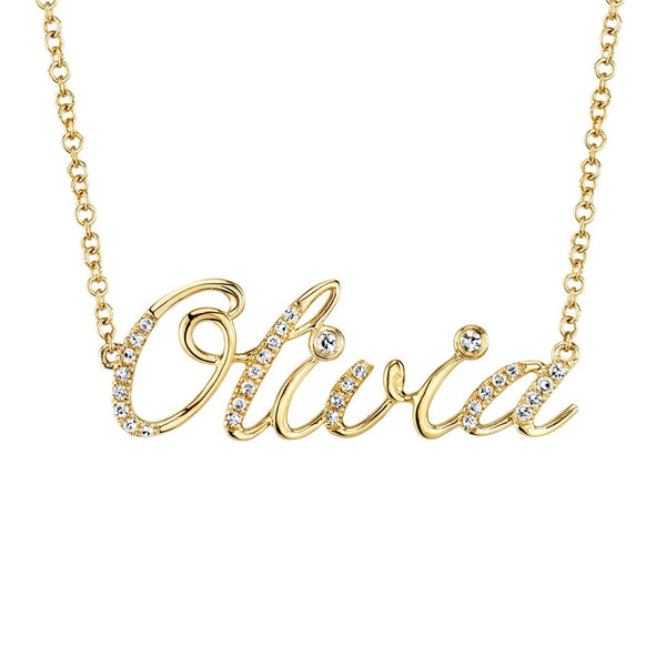 OLIVIA Name Plate - N4516A Birmingham Jewelry Necklace Birmingham Jewelry 