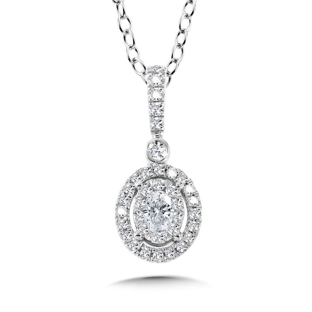 OVAL CLUSTER DIAMOND MIRAGE HALO STUD PENDANT Birmingham Jewelry Pendant Birmingham Jewelry 