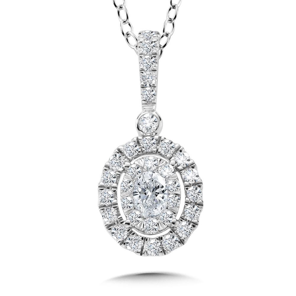 OVAL CLUSTER DIAMOND MIRAGE HALO STUD PENDANT Birmingham Jewelry Pendant Birmingham Jewelry 