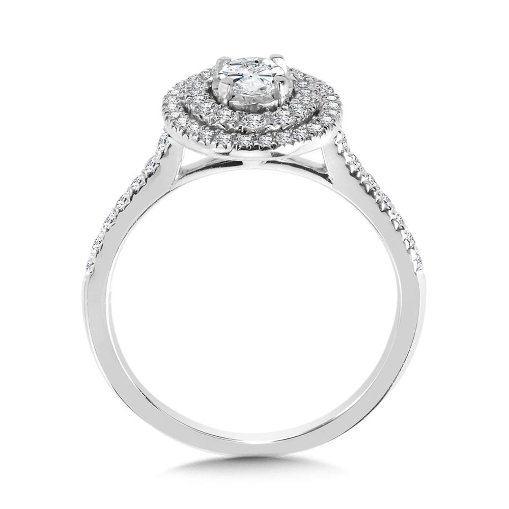 OVAL-SHAPED DOUBLE HALO ENGAGEMENT RING Birmingham Jewelry Engagement Ring Birmingham Jewelry 