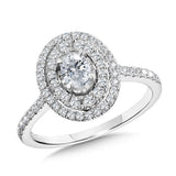 OVAL-SHAPED DOUBLE HALO ENGAGEMENT RING Birmingham Jewelry Engagement Ring Birmingham Jewelry 