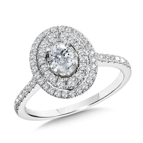 OVAL-SHAPED DOUBLE HALO ENGAGEMENT RING Birmingham Jewelry Engagement Ring Birmingham Jewelry 