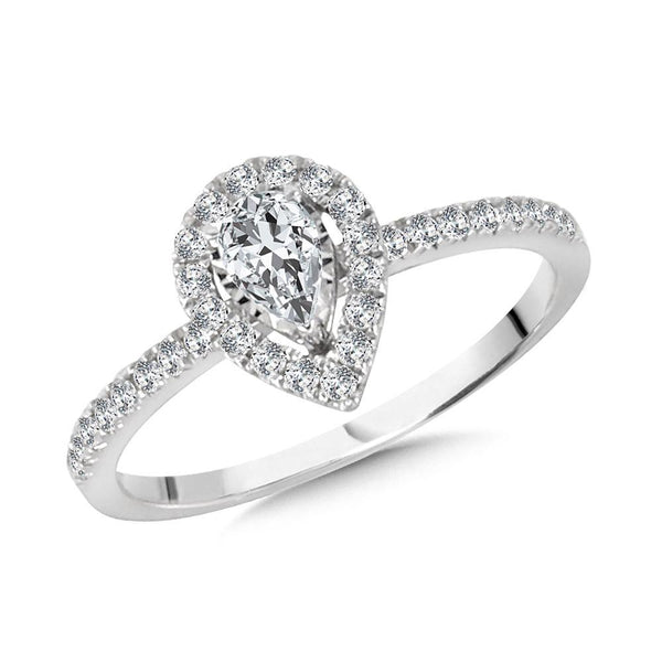 PEAR-SHAPED DIAMOND STAR HALO ENGAGEMENT RING Birmingham Jewelry Engagement Ring Birmingham Jewelry 