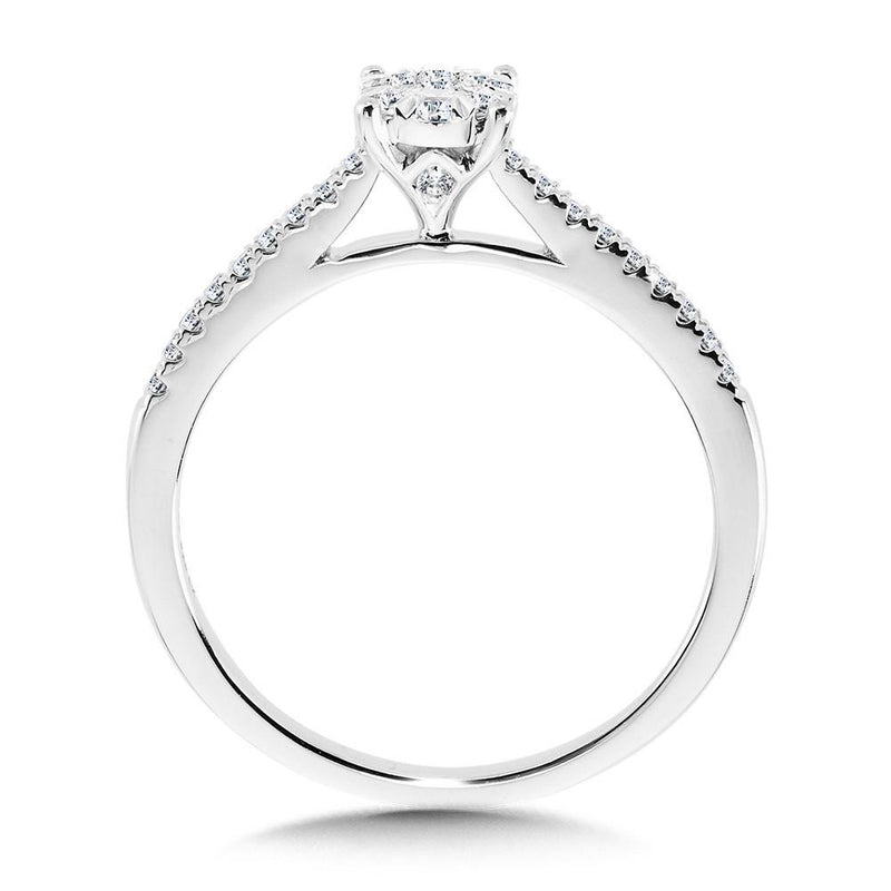 ROUND CLUSTER DIAMOND MIRAGE ENGAGEMENT RING Birmingham Jewelry Engagement Ring Birmingham Jewelry 