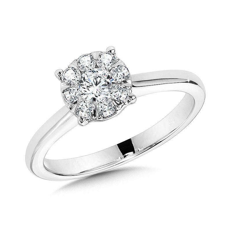 ROUND CLUSTER DIAMOND MIRAGE SOLITAIRE ENGAGEMENT RING Birmingham Jewelry Engagement Ring Birmingham Jewelry 
