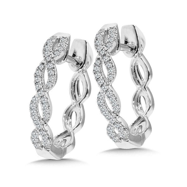 ROUND DIAMOND GRATITUDE HOOP EARRINGS Birmingham Jewelry Earrings Birmingham Jewelry 