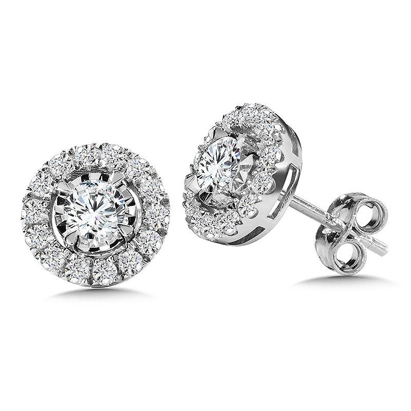 ROUND DIAMOND STAR, HEAVENLY HALO EARRINGS Birmingham Jewelry Earrings Birmingham Jewelry 