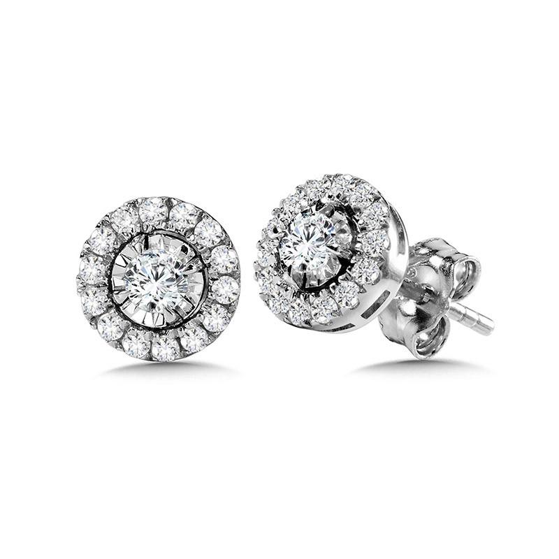 ROUND DIAMOND STAR, HEAVENLY HALO EARRINGS Birmingham Jewelry Earrings Birmingham Jewelry 