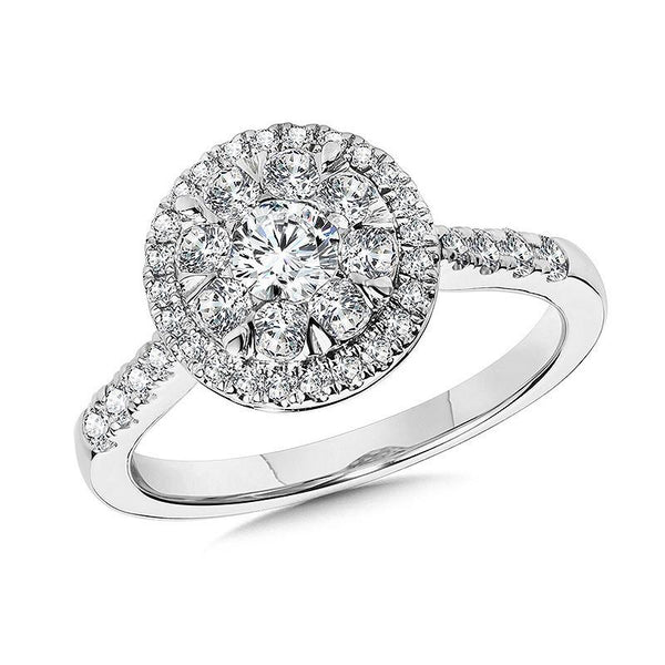 ROUND HALO & CLUSTER DIAMOND MIRAGE ENGAGEMENT RING Birmingham Jewelry Engagement Ring Birmingham Jewelry 