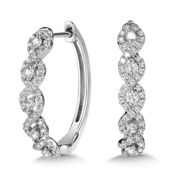 SPIRAL DIAMOND GRATITUDE OVAL HOOP EARRINGS Birmingham Jewelry Earrings Birmingham Jewelry 