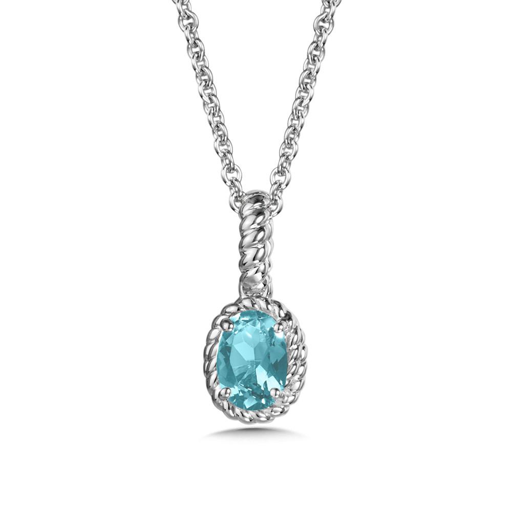 STERLING SILVER AQUAMARINE PENDANT Birmingham Jewelry Pendant Birmingham Jewelry 