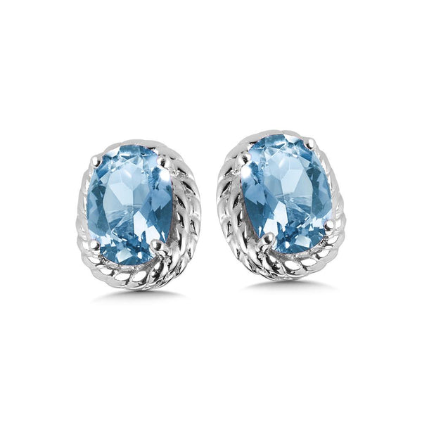STERLING SILVER BLUE TOPAZ EARRING Birmingham Jewelry Earrings Birmingham Jewelry 