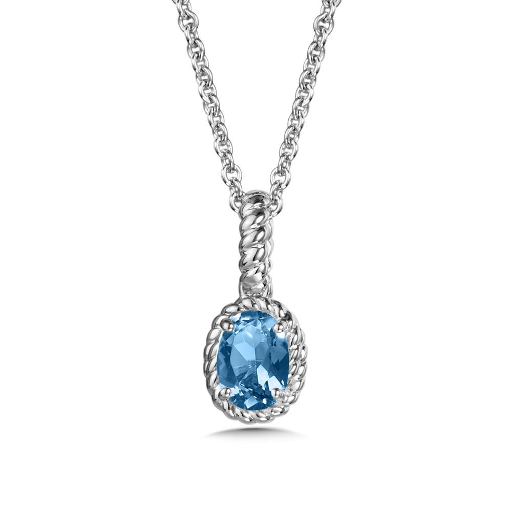 STERLING SILVER BLUE TOPAZ PENDANT Birmingham Jewelry Pendant Birmingham Jewelry 