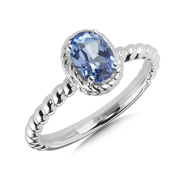 STERLING SILVER CREATED BLUE SAPPHIRE RING Birmingham Jewelry Ring Birmingham Jewelry 