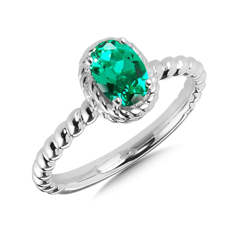 STERLING SILVER CREATED EMERALD RING Birmingham Jewelry Ring Birmingham Jewelry 