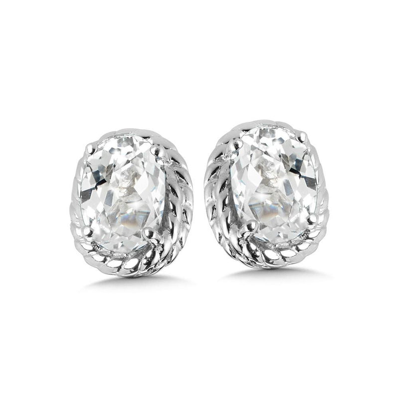 STERLING SILVER CREATED WHITE SAPPHIRE EARRING Birmingham Jewelry Earrings Birmingham Jewelry 