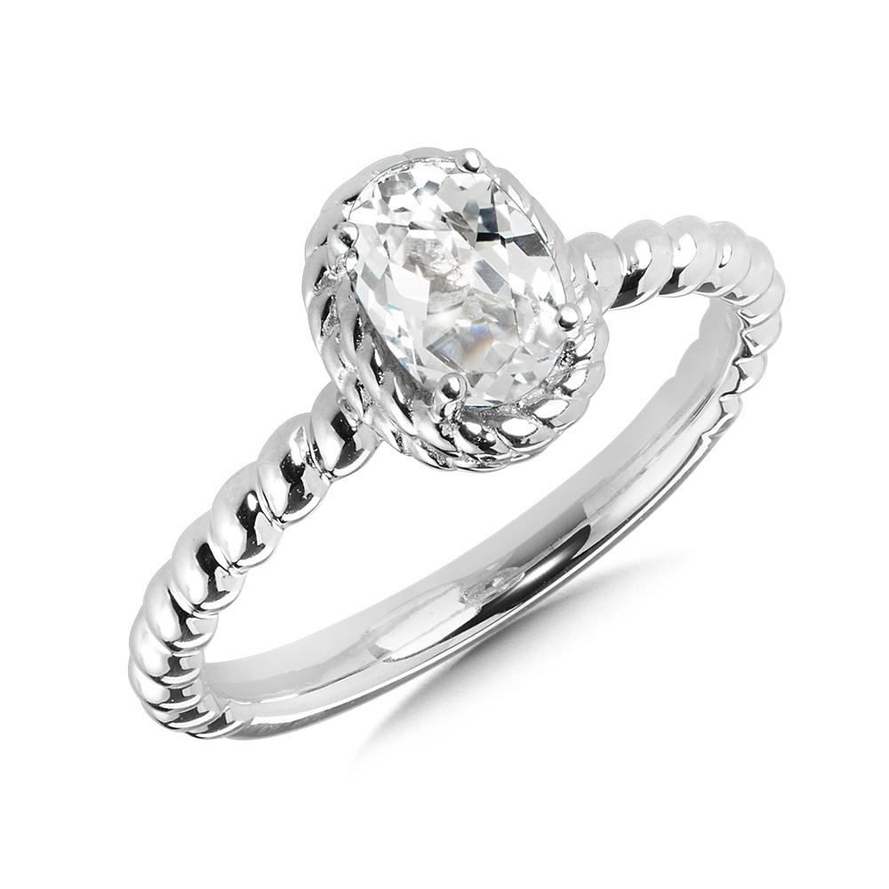 STERLING SILVER CREATED WHITE SAPPHIRE RING Birmingham Jewelry Ring Birmingham Jewelry 
