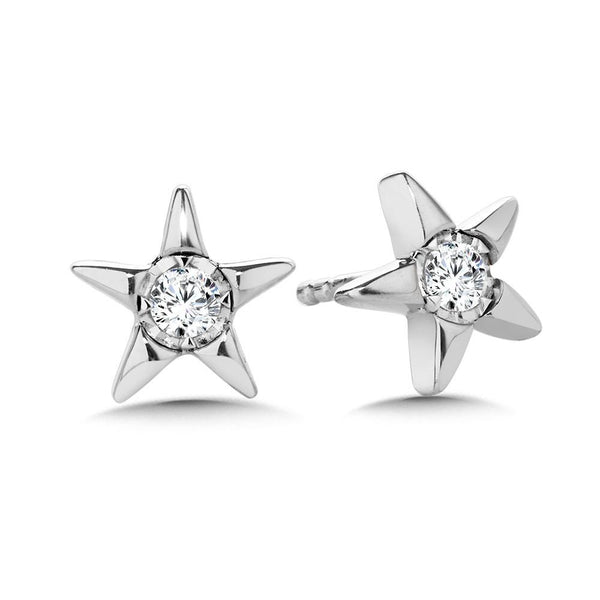STERLING SILVER & DIAMOND STAR STUD EARRINGS Birmingham Jewelry Earrings Birmingham Jewelry 