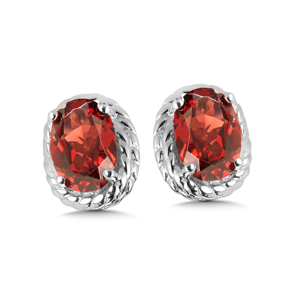STERLING SILVER GARNET EARRING Birmingham Jewelry Earrings Birmingham Jewelry 