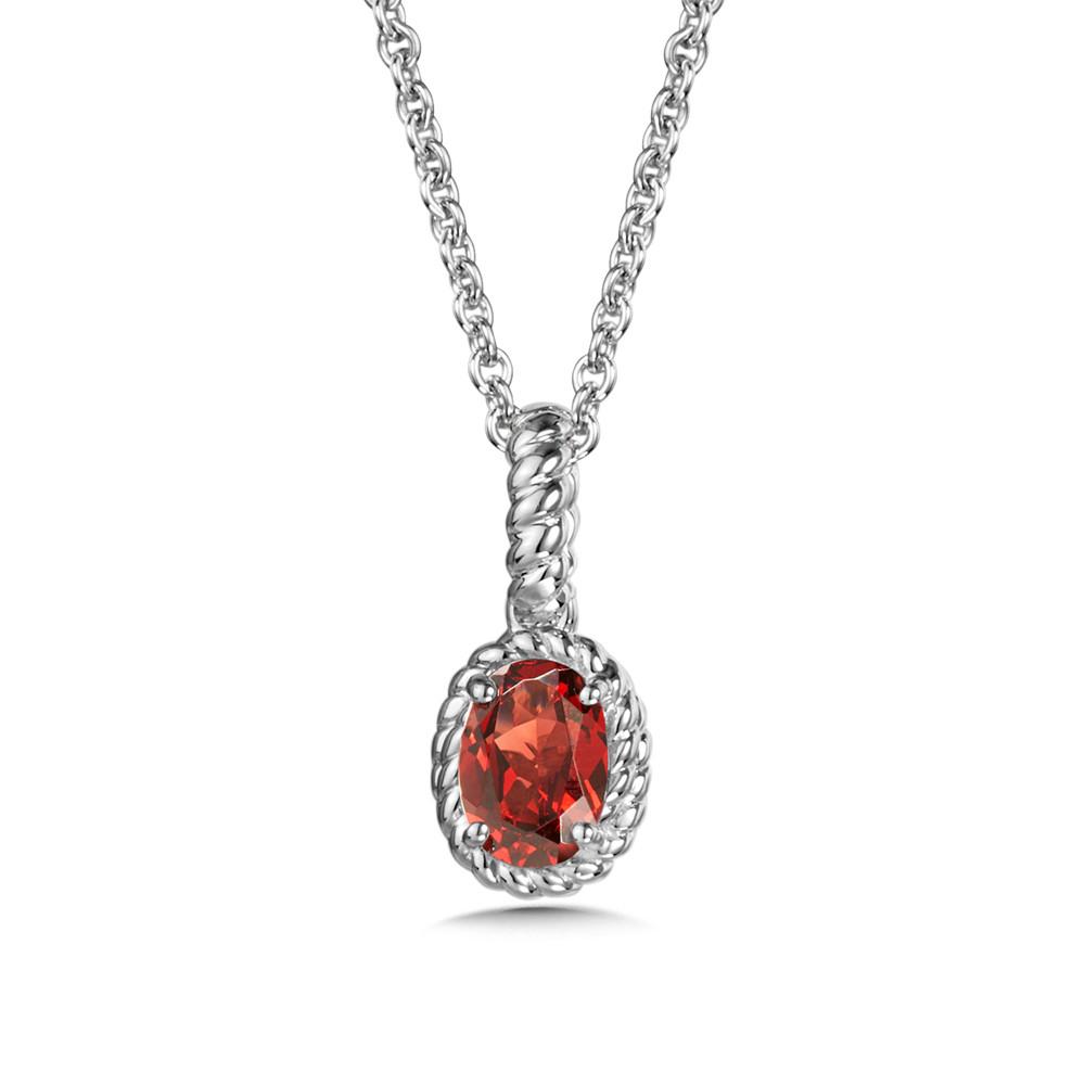 STERLING SILVER GARNET PENDANT Birmingham Jewelry Pendant Birmingham Jewelry 
