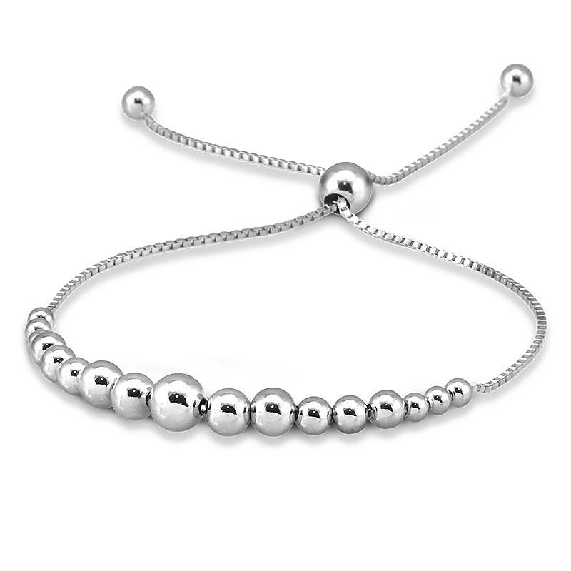 STERLING SILVER GRADUATING BALL BOLO BRACELET Birmingham Jewelry Bracelet Birmingham Jewelry 