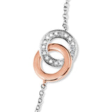 STERLING SILVER & ROSE GOLD INTERTWINING LOOP DIAMOND BRACELET Birmingham Jewelry Bracelet Birmingham Jewelry 