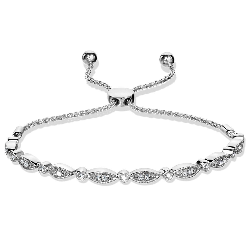 STERLING SILVER VINTAGE DIAMOND BOLO BRACELET Birmingham Jewelry Bracelet Birmingham Jewelry 