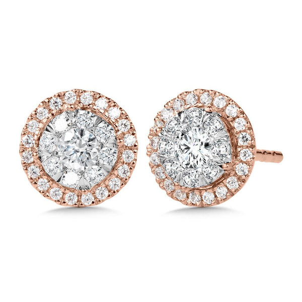 TWO TONE CLUSTER DIAMOND EARRINGS Birmingham Jewelry Earrings Birmingham Jewelry 